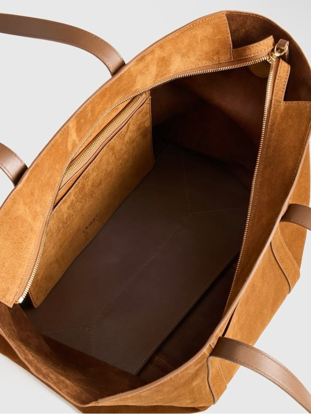 Quince Italian Suede Everyday Tote - Whiskey - Picture 3 of 12